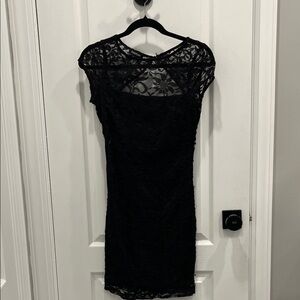 bebe Black Lace Mini Dress